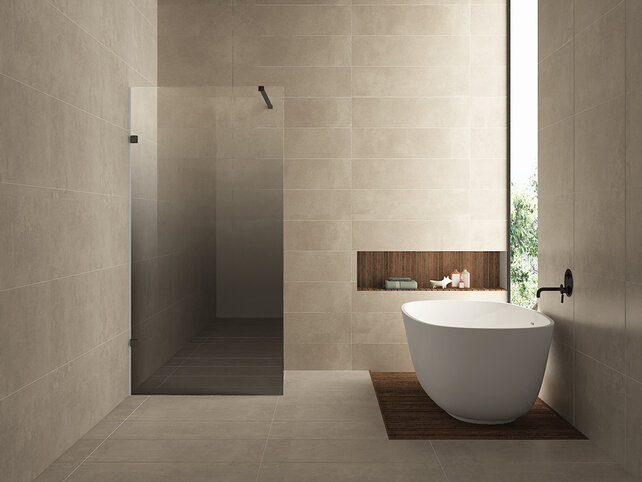 Douchewand 80cm Wiesbaden Less⎢Mat Zwart⎢8mm Spiegel naar Rookglas - 20.3159