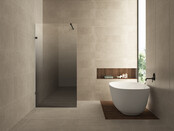 Douchewand 120cm Wiesbaden Less⎢Mat Zwart⎢8mm Spiegel naar Rookglas - 20.3180