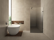 Douchewand 120cm Wiesbaden Less⎢Mat Zwart⎢8mm Spiegel naar Rookglas - 20.3180