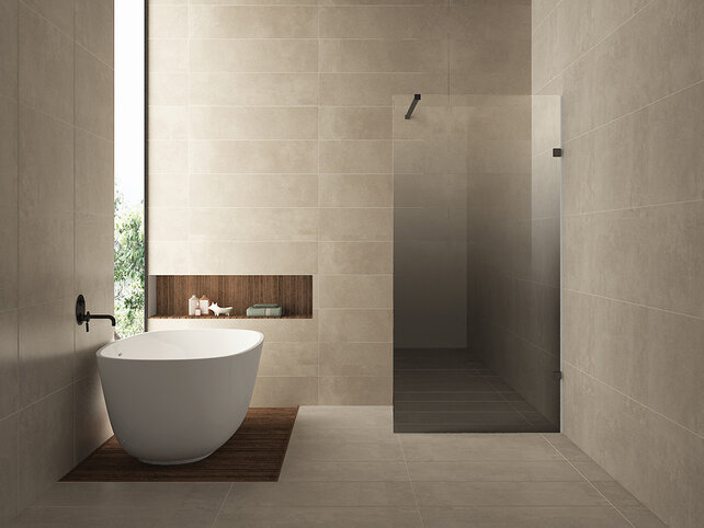 Douchewand 120cm Wiesbaden Less⎢Mat Zwart⎢8mm Spiegel naar Rookglas - 20.3180