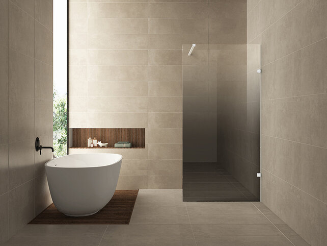 Douchewand 100cm Wiesbaden Less⎢Mat Wit⎢8mm Spiegel naar Rookglas - 20.3174