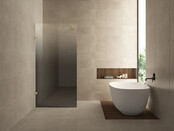 Douchewand 80cm Wiesbaden Less⎢Geborsteld Messing⎢8mm Spiegel naar Rookglas - 20.3161