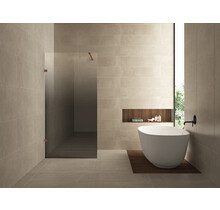 Douchewand 100cm Wiesbaden Less⎢Geborsteld Brons Koper⎢8mm Spiegel naar Rookglas - 20.3177