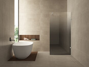 Douchewand 90cm Wiesbaden Less⎢Geborsteld Staal⎢8mm Spiegel naar Rookglas - 20.3165