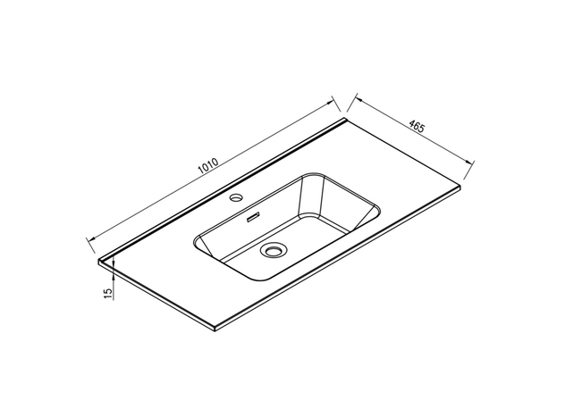 Ribbella wastafel 100 cm kunstmarmer mat zwart - 38.3534 Ribbella wastafel 100 cm kunstmarmer mat zwart - 38.3534