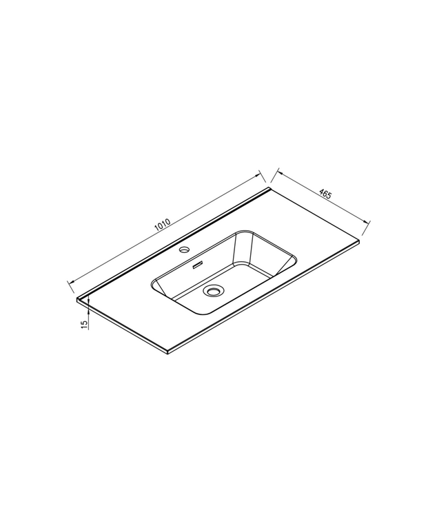 Ribbella wastafel 100 cm kunstmarmer mat zwart - 38.3534