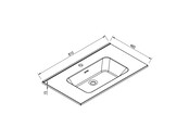 Ribbella wastafel 80 cm kunstmarmer mat zwart - 38.3531 Ribbella wastafel 80 cm kunstmarmer mat zwart - 38.3531