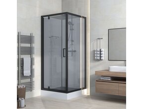Complete Douchecabine Marani 90x90x225cm Mat Zwart met Rookglas