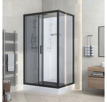 Complete Douchecabine Marani 110x80x225cm Mat Zwart met Rookglas