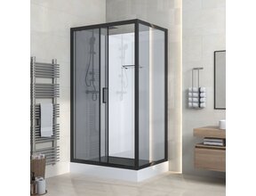 Complete Douchecabine Marani 110x80x225cm Mat Zwart met Rookglas