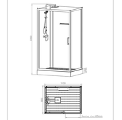 Complete Douchecabine Marani 110x80x225cm Mat Zwart met Rookglas