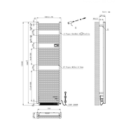 Elektrische Handdoekradiator Dahlia Wit 184x54cm 2000 Watt met blower - Programmeerbaar