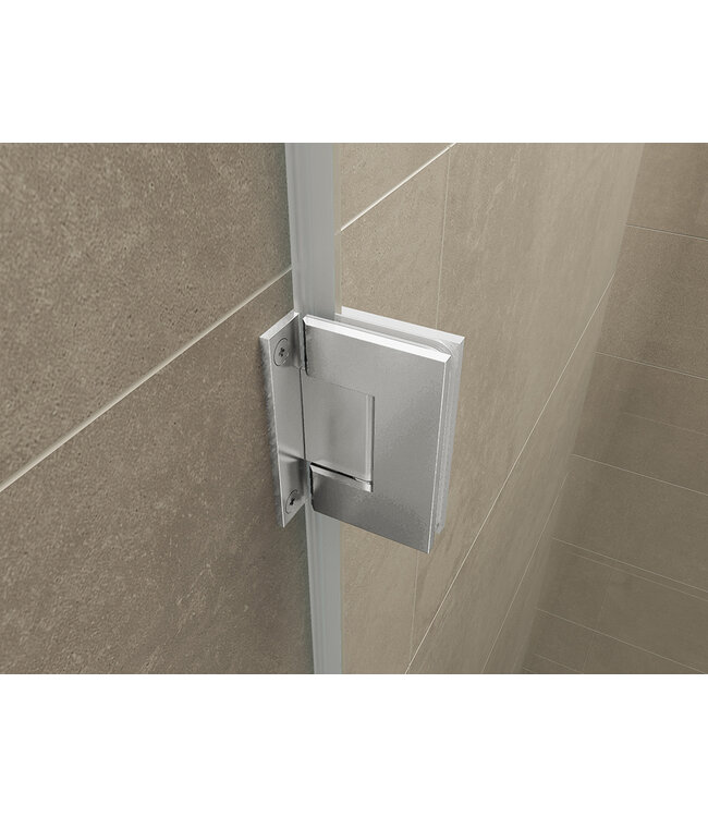 Douchedeur Less Chroom 90x200cm Spiegelrook naar helder Glas – Antikalk – Links / Rechts