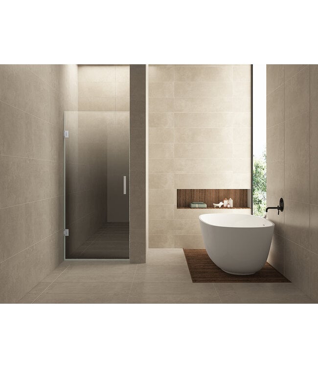 Douchedeur Less Chroom 90x200cm Spiegelrook naar helder Glas – Antikalk – Links / Rechts