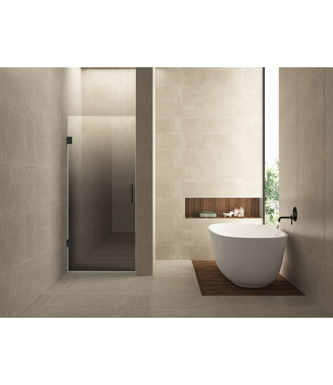 Douchedeur Less Gunmetal 90x200cm Spiegelrook naar helder Glas – Antikalk – Links / Rechts
