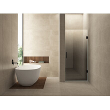 Douchedeur Less Mat Zwart 90x200cm Spiegelrook naar helder Glas – Antikalk – Links / Rechts