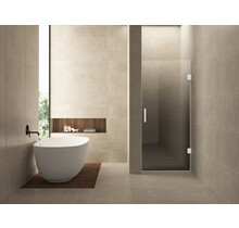 Douchedeur Less Mat Wit 90x200cm Spiegelrook naar helder Glas – Antikalk – Links / Rechts
