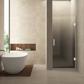 Douchedeur Less Mat Wit 90x200cm Spiegelrook naar helder Glas – Antikalk – Links / Rechts