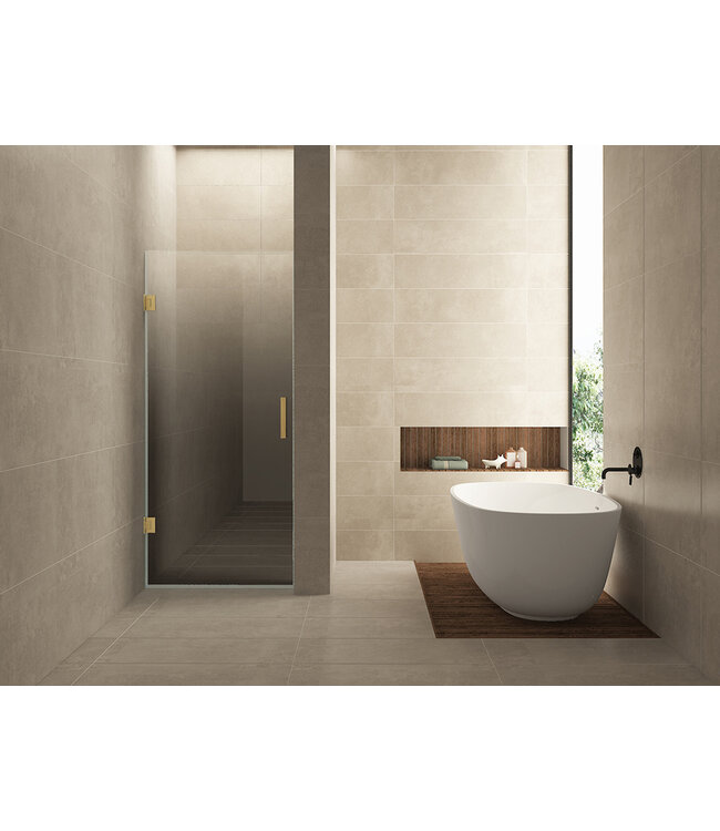 Douchedeur Less Geborsteld Messing 90x200cm Spiegelrook naar helder Glas – Antikalk – Links / Rechts