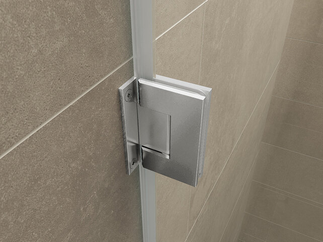 Douchedeur Less Geborsteld staal 90x200cm Spiegelrook naar helder Glas – Antikalk – Links / Rechts