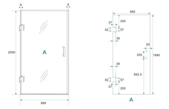 Douchedeur Less Geborsteld Brons Koper 90x200cm Spiegelrook naar helder Glas – Antikalk – Links / Rechts Douchedeur Less Geborsteld Brons Koper 90x200cm Spiegelrook naar helder Glas – Antikalk – Links / Rechts
