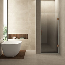 Douchedeur Less Geborsteld Brons Koper 80x200cm Spiegelrook naar helder Glas – Antikalk – Links / Rechts