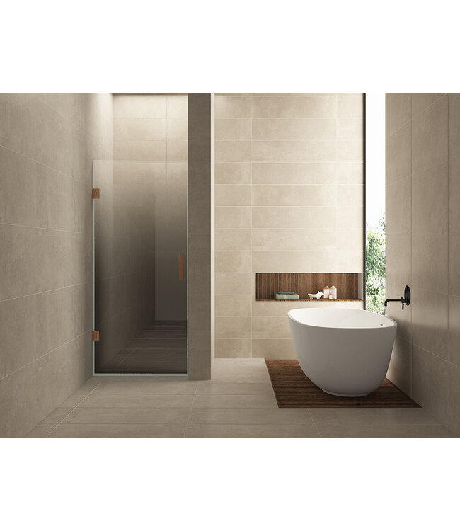 Douchedeur Less Geborsteld Brons Koper 80x200cm Spiegelrook naar helder Glas – Antikalk – Links / Rechts