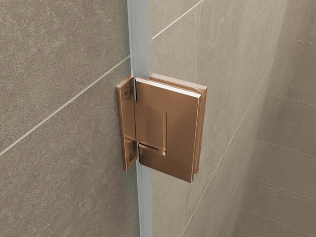 Douchedeur Less Geborsteld Brons Koper 80x200cm Spiegelrook naar helder Glas – Antikalk – Links / Rechts