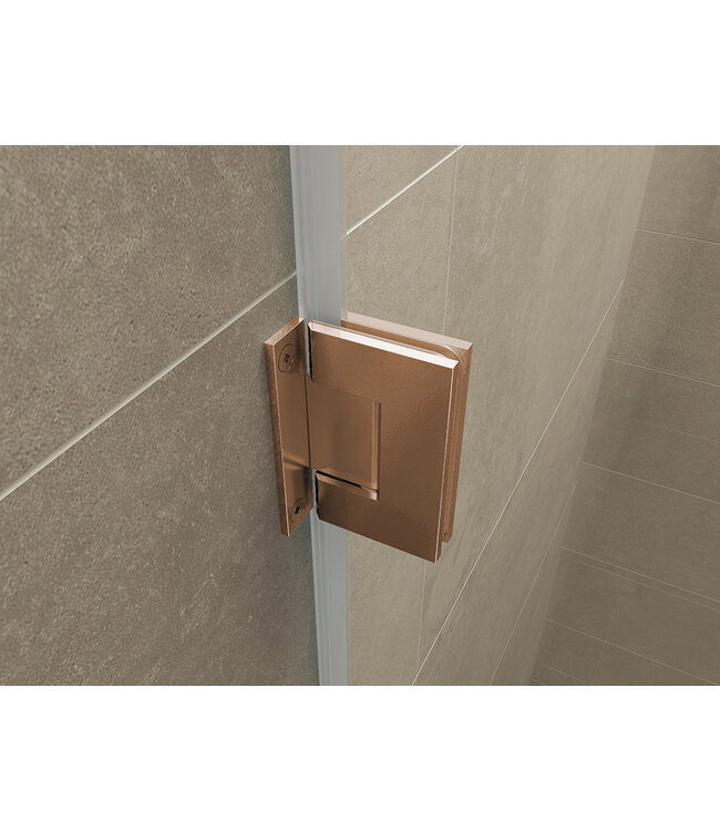 Douchedeur Less Geborsteld Brons Koper 80x200cm Spiegelrook naar helder Glas – Antikalk – Links / Rechts