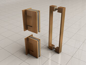 Douchedeur Less Geborsteld Brons Koper 80x200cm Spiegelrook naar helder Glas – Antikalk – Links / Rechts