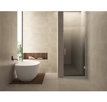 Douchedeur Less Geborsteld Messing 80x200cm Spiegelrook naar helder Glas – Antikalk – Links / Rechts