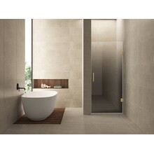Douchedeur Less Geborsteld Messing 80x200cm Spiegelrook naar helder Glas – Antikalk – Links / Rechts