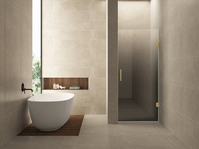 Douchedeur Less Geborsteld Messing 80x200cm Spiegelrook naar helder Glas – Antikalk – Links / Rechts Douchedeur Less Geborsteld Messing 80x200cm Spiegelrook naar helder Glas – Antikalk – Links / Rechts