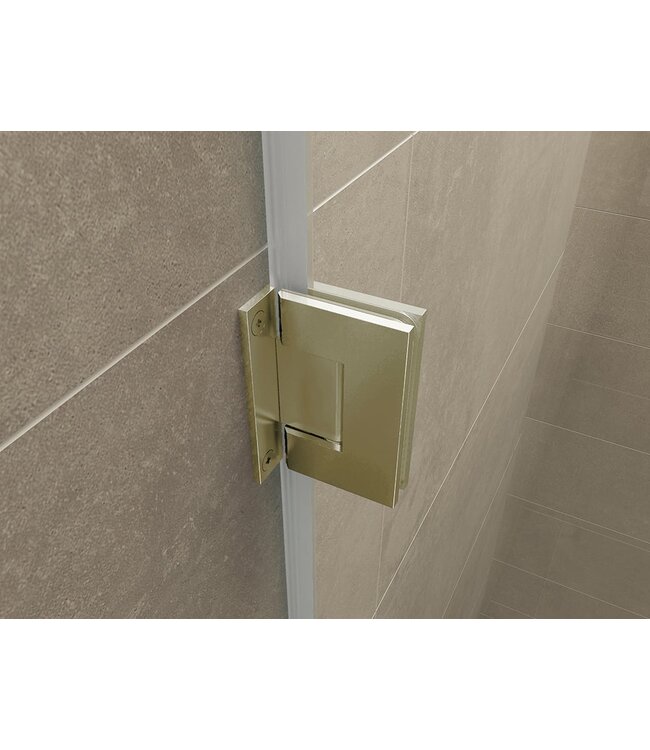 Wiesbaden Douchedeur Less Geborsteld Messing 80x200cm Spiegelrook naar helder Glas – Antikalk – Links / Rechts