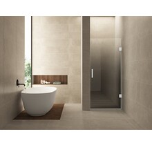 Douchedeur Less Mat Wit 80x200cm Spiegelrook naar helder Glas – Antikalk – Links / Rechts