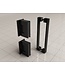 Douchedeur Less Mat Zwart 80x200cm Spiegelrook naar helder Glas – Antikalk – Links / Rechts