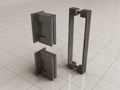 Douchedeur Less Gunmetal 80x200cm Spiegelrook naar helder Glas – Antikalk – Links / Rechts