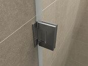 Douchedeur Less Gunmetal 80x200cm Spiegelrook naar helder Glas – Antikalk – Links / Rechts