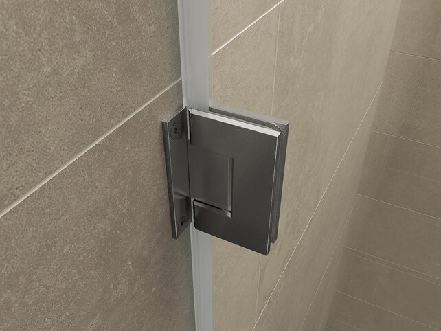 Douchedeur Less Gunmetal 80x200cm Spiegelrook naar helder Glas – Antikalk – Links / Rechts