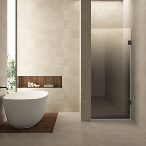 Douchedeur Less Gunmetal 80x200cm Spiegelrook naar helder Glas – Antikalk – Links / Rechts