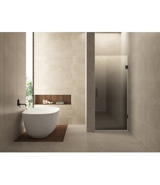 Wiesbaden Douchedeur Less Gunmetal 80x200cm Spiegelrook naar helder Glas – Antikalk – Links / Rechts