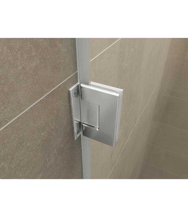 Douchedeur Less Chroom 80x200cm Spiegelrook naar helder Glas – Antikalk – Links / Rechts