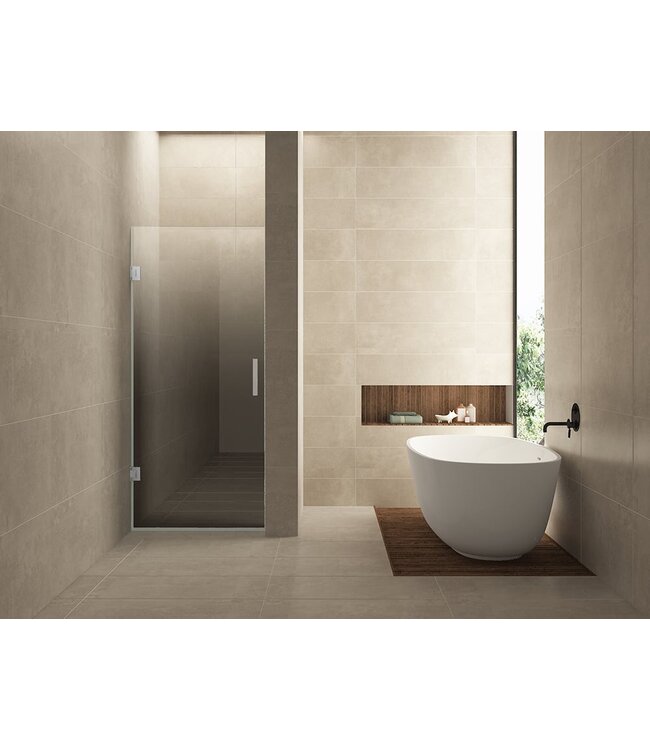 Wiesbaden Douchedeur Less Chroom 80x200cm Spiegelrook naar helder Glas – Antikalk – Links / Rechts