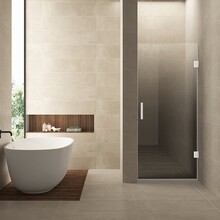 Douchedeur Less Mat Wit 70x200cm Spiegelrook naar helder Glas – Antikalk – Links / Rechts