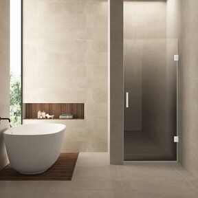 Douchedeur Less Mat Wit 70x200cm Spiegelrook naar helder Glas – Antikalk – Links / Rechts