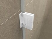 Douchedeur Less Mat Wit 70x200cm Spiegelrook naar helder Glas – Antikalk – Links / Rechts