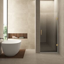 Douchedeur Less Geborsteld Messing 70x200cm Spiegelrook naar helder Glas – Antikalk – Links / Rechts