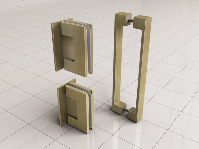 Douchedeur Less Geborsteld Messing 70x200cm Spiegelrook naar helder Glas – Antikalk – Links / Rechts Douchedeur Less Geborsteld Messing 70x200cm Spiegelrook naar helder Glas – Antikalk – Links / Rechts