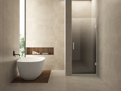 Douchedeur Less Geborsteld staal 70x200cm Spiegelrook naar helder Glas – Antikalk – Links / Rechts