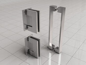 Douchedeur Less Geborsteld staal 70x200cm Spiegelrook naar helder Glas – Antikalk – Links / Rechts